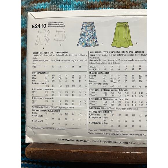 Simplicity Sewing pattern 2410 skirt midi A line size 8-18 - Picture 4 of 5
